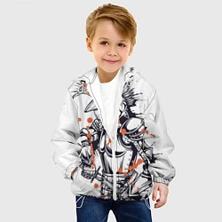 Куртка с капюшоном детская Панк в доспехах, цвет: 3D-белый — фото 2
