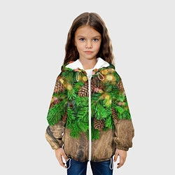 Куртка с капюшоном детская Елка, цвет: 3D-белый — фото 2