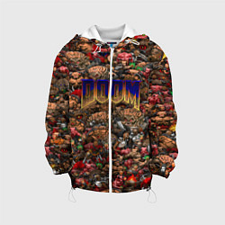 Куртка с капюшоном детская DOOM: Pixel Monsters, цвет: 3D-белый