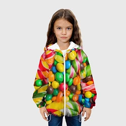 Куртка с капюшоном детская Сладкие конфетки, цвет: 3D-белый — фото 2