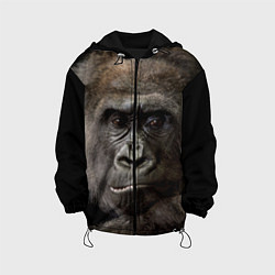 Куртка с капюшоном детская Глаза гориллы, цвет: 3D-черный
