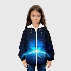 Куртка с капюшоном детская Космические войска, цвет: 3D-белый — фото 2