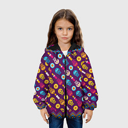 Куртка с капюшоном детская Черепа и свечки, цвет: 3D-черный — фото 2