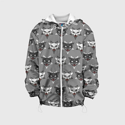 Куртка с капюшоном детская Злые котики, цвет: 3D-белый