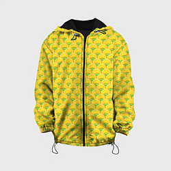 Куртка с капюшоном детская Текстура лимон-лайм, цвет: 3D-черный