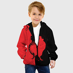 Куртка с капюшоном детская Черное и красное, цвет: 3D-черный — фото 2