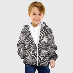 Куртка с капюшоном детская Стая зебр, цвет: 3D-белый — фото 2