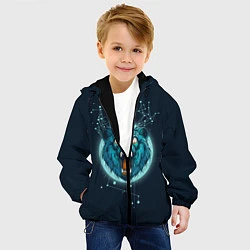 Куртка с капюшоном детская Космический медведь, цвет: 3D-черный — фото 2