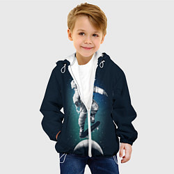 Куртка с капюшоном детская Космический скейтбординг, цвет: 3D-белый — фото 2
