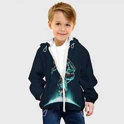 Куртка с капюшоном детская Планетарный скейтбординг, цвет: 3D-белый — фото 2