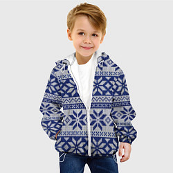 Куртка с капюшоном детская Синий свитер, цвет: 3D-белый — фото 2