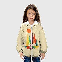 Куртка с капюшоном детская Медведь в горах, цвет: 3D-белый — фото 2