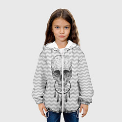 Куртка с капюшоном детская Череп мечтателя, цвет: 3D-белый — фото 2