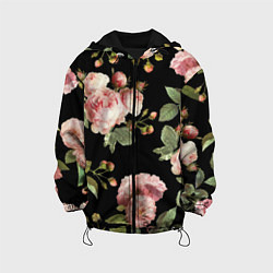 Куртка с капюшоном детская TOP Roses, цвет: 3D-черный