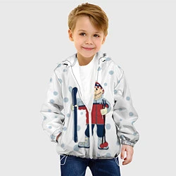 Куртка с капюшоном детская Лыжник, цвет: 3D-белый — фото 2