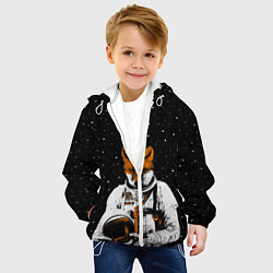 Куртка с капюшоном детская Лис космонавт, цвет: 3D-белый — фото 2