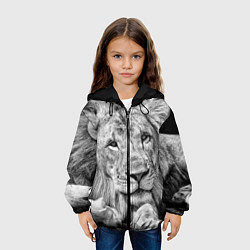 Куртка с капюшоном детская Милый лев, цвет: 3D-черный — фото 2