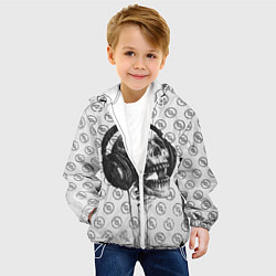 Куртка с капюшоном детская Череп меломана, цвет: 3D-белый — фото 2