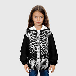 Куртка с капюшоном детская Floral Skeleton, цвет: 3D-белый — фото 2