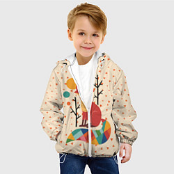 Куртка с капюшоном детская Осенняя лисичка, цвет: 3D-белый — фото 2