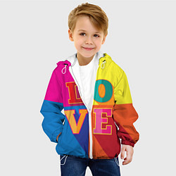 Куртка с капюшоном детская Love three-dimensional letters, цвет: 3D-белый — фото 2