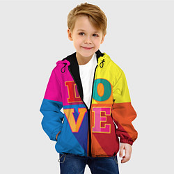 Куртка с капюшоном детская Love three-dimensional letters, цвет: 3D-черный — фото 2