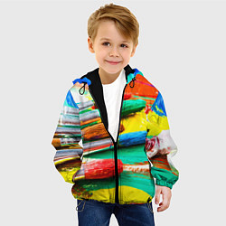 Куртка с капюшоном детская Кисти и краски, цвет: 3D-черный — фото 2
