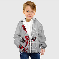Куртка с капюшоном детская Depeche Mode: Red Rose, цвет: 3D-белый — фото 2