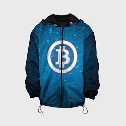 Куртка с капюшоном детская Bitcoin Blue, цвет: 3D-черный