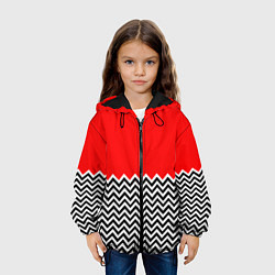 Куртка с капюшоном детская Твин Пикс: узор, цвет: 3D-черный — фото 2