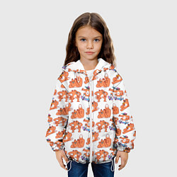 Куртка с капюшоном детская Стикеры с лисом, цвет: 3D-белый — фото 2