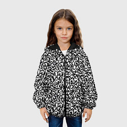 Куртка с капюшоном детская Винтажные листья, цвет: 3D-черный — фото 2