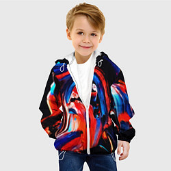 Куртка с капюшоном детская Узоры красок, цвет: 3D-белый — фото 2