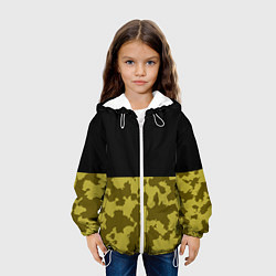 Куртка с капюшоном детская Камуфляж: черный/болотный, цвет: 3D-белый — фото 2