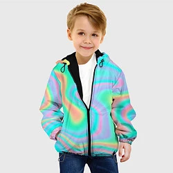 Куртка с капюшоном детская Светлые узоры, цвет: 3D-черный — фото 2