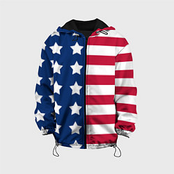 Куртка с капюшоном детская USA Flag, цвет: 3D-черный