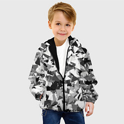 Куртка с капюшоном детская Городской серый камуфляж, цвет: 3D-черный — фото 2