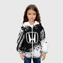 Куртка с капюшоном детская Honda: Black Spray, цвет: 3D-белый — фото 2