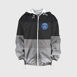 Куртка с капюшоном детская ФК ПСЖ: Серый стиль, цвет: 3D-белый