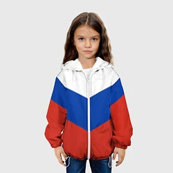 Куртка с капюшоном детская Российский триколор, цвет: 3D-белый — фото 2