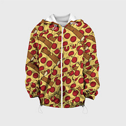 Куртка с капюшоном детская Любитель пиццы, цвет: 3D-белый