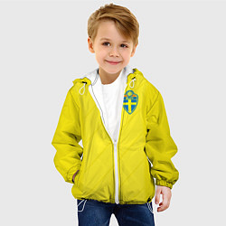 Куртка с капюшоном детская Сборная Швеции: Домашняя ЧМ-2018, цвет: 3D-белый — фото 2