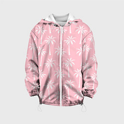 Куртка с капюшоном детская Розовые тропики, цвет: 3D-белый