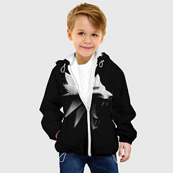 Куртка с капюшоном детская Волк Ведьмака, цвет: 3D-белый — фото 2