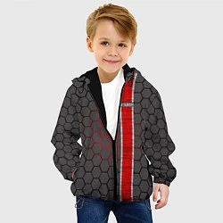 Куртка с капюшоном детская Mitsubishi броня, цвет: 3D-черный — фото 2
