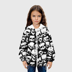 Куртка с капюшоном детская Черепа ужаса, цвет: 3D-белый — фото 2