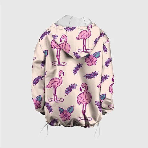 Детская куртка Фламинго: розовый мотив / 3D-Белый – фото 2