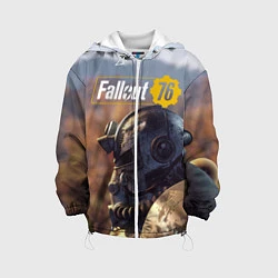 Куртка с капюшоном детская Fallout 76, цвет: 3D-белый