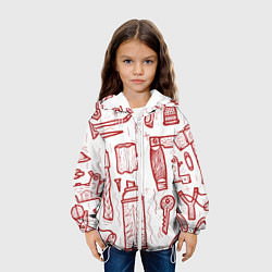 Куртка с капюшоном детская Инструменты мужика, цвет: 3D-белый — фото 2