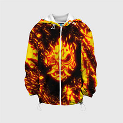 Куртка с капюшоном детская Cyberpunk 2077: FIRE SAMURAI, цвет: 3D-белый